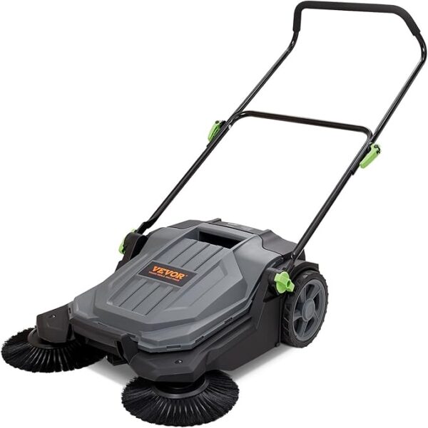 VEVOR Walk-Behind Hand Push Floor Sweeper, 25.6