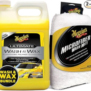 Meguiar's Ultimate Wash and Wax Bundle with Meguiar's Microfiber Wash Mitt