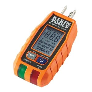 Klein Tools RT250 GFCI Outlet Tester with LCD Display, Electric Voltage Tester for Standard 3-Wire
