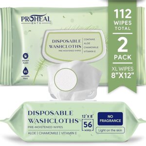 X Large Wet Wipes for Adults - 2 Packs of 56 [112 Count] Disposable Incontinence Wipes, 12" x 8" Adult Wipes for Elderly - Personal Body Wipes for Women and Men, Pre Moistened Adult Washcloths